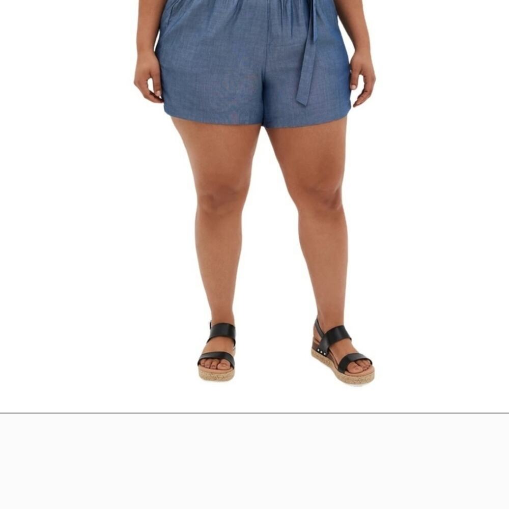 NWT TORRID Chambray Self Tie Paperbag Shorts